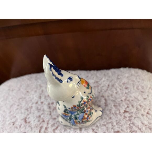 BOLESLAWIEC POLISH POTTERY Polish Floral Bunny ~4.5" - Picture 6 of 6